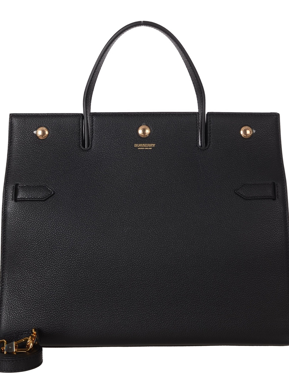 ❤️ Burberry Black TB Frances Madium Leather Top-Handle Tote  ❤️